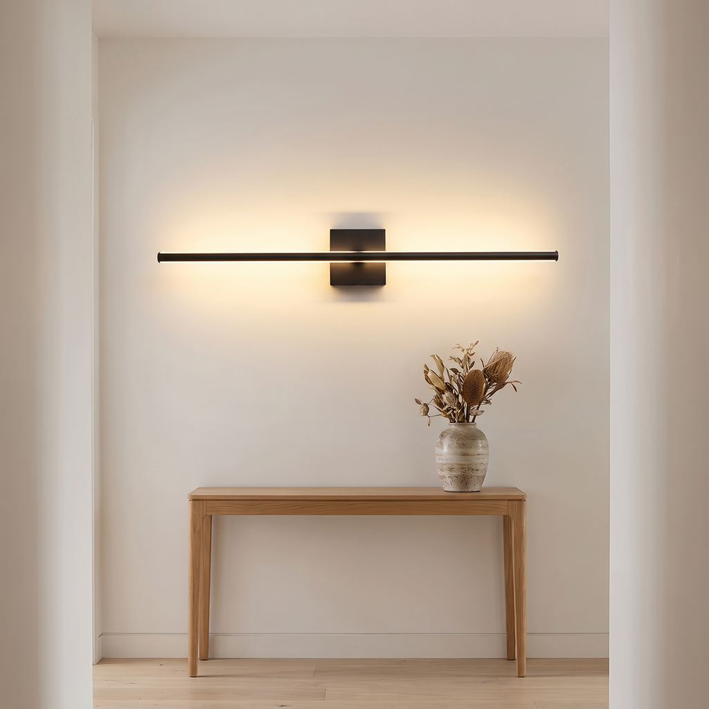 Filo rotated horizontally above an oak console table